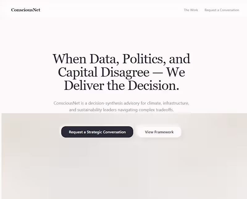 Cover image for A website for  a decision-synthesis