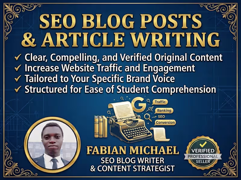 Cover image for High-Quality Informative Article & Blog Post Writing