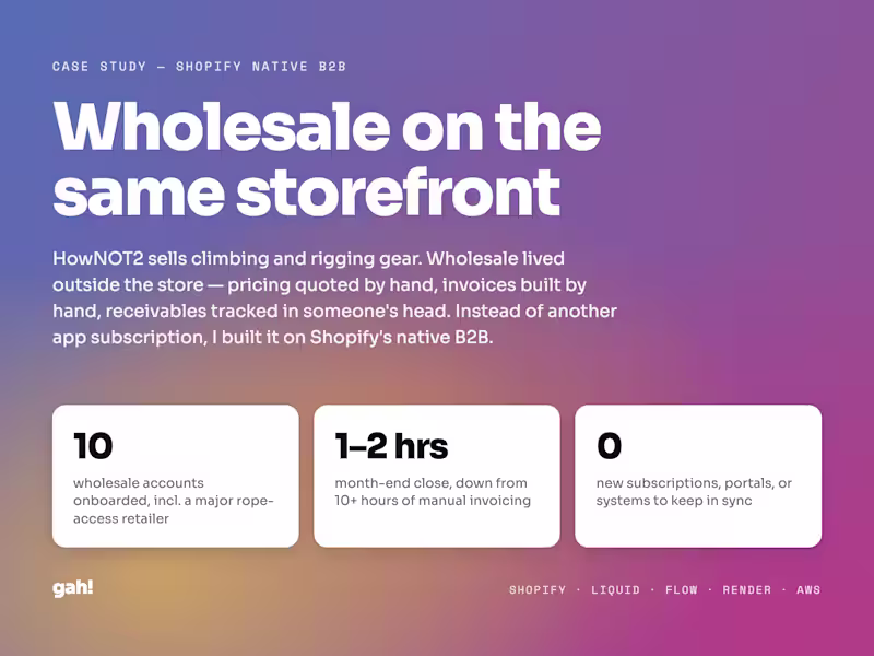 Cover image for HowNOT2: Native Shopify B2B & Wholesale System