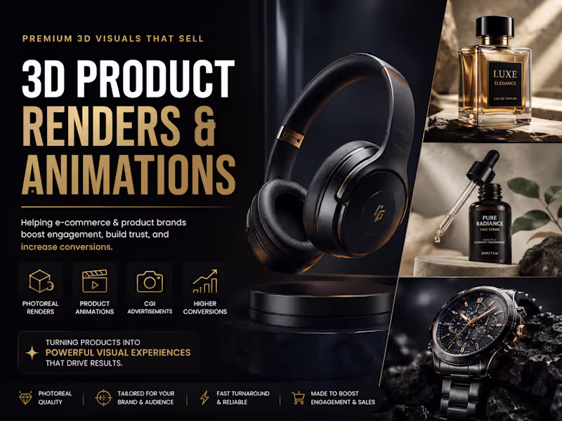 Cover image for Photoreal 3D Product Rendering & Animation for E-commerce Brands