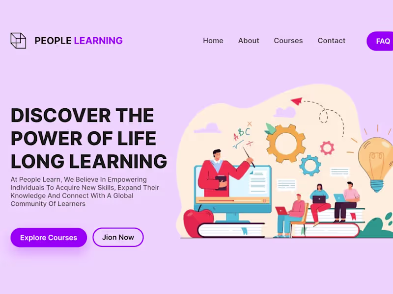 Cover image for learning platform landing page | Herosection
