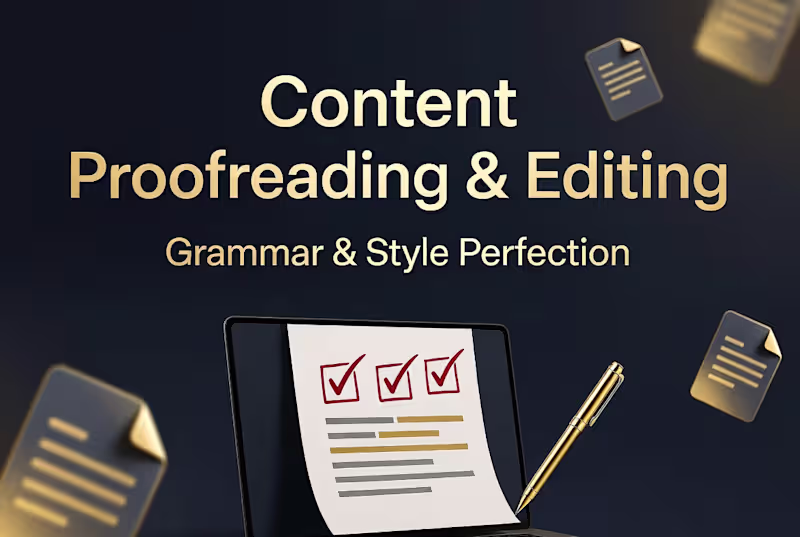 Cover image for Content Proofreading & Editing | Grammar & Style Perfection