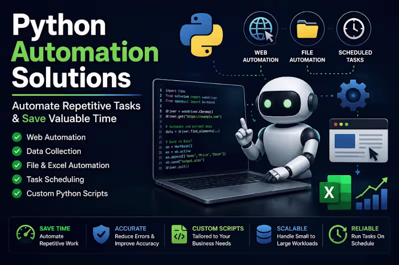 Cover image for I will automate repetitive tasks using Python