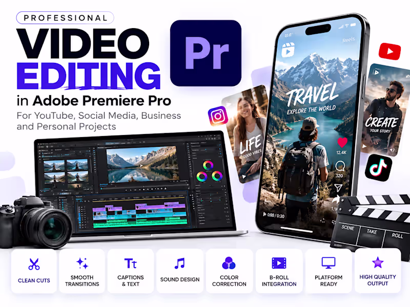 Cover image for Professional Adobe Premiere Pro Video Editing Services