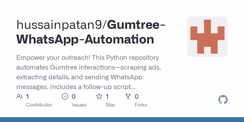 Cover image for Gumtree Automation for WhatsApp Messaging