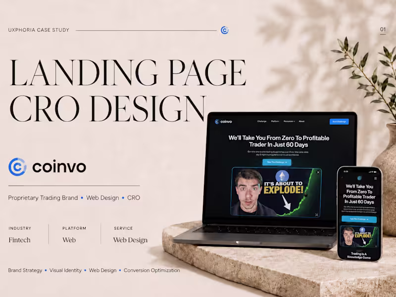 Cover image for CoinVo Trading Fintech Landing Page Design
