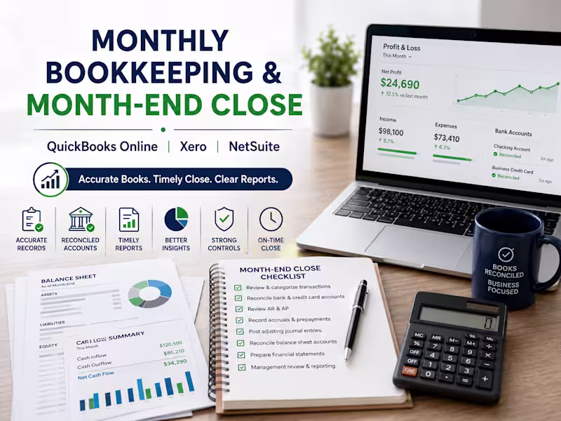 Cover image for Reliable monthly accounting support for accurate books 