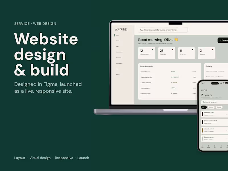 Cover image for Website Design & Build: from Figma to a live, responsive site