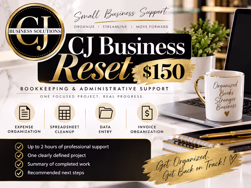 Cover image for CJ Business Reset | Bookkeeping & Admin Support