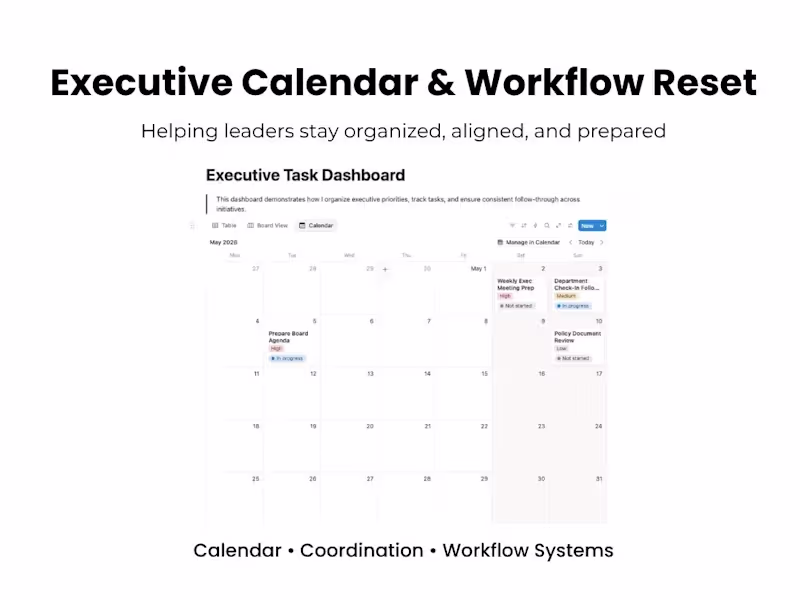 Cover image for Executive Calendar & Workflow Reset