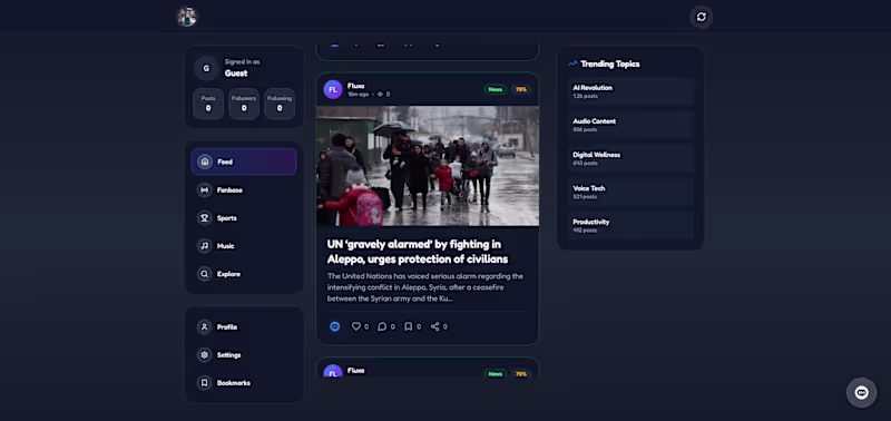 Cover image for Fluxa — an AI-powered content aggregation app that curates n...