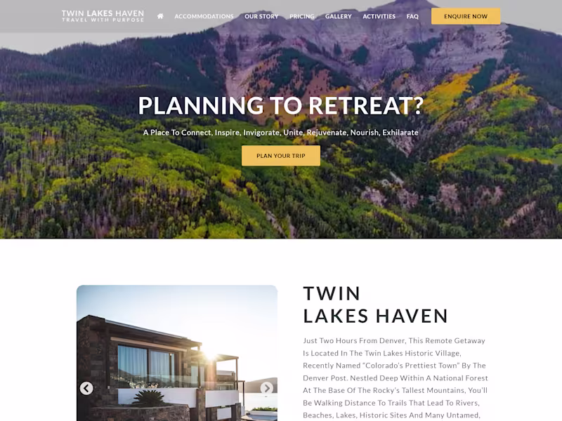 Cover image for Twin Lakes Haven – Luxury Retreat & Hospitality Website Desi...