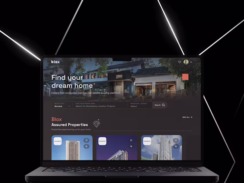 Cover image for Blox Real estate web app redesign