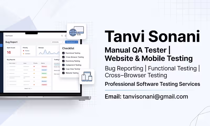 Cover image for Manual Website & Mobile App Testing with Detailed Bug Report