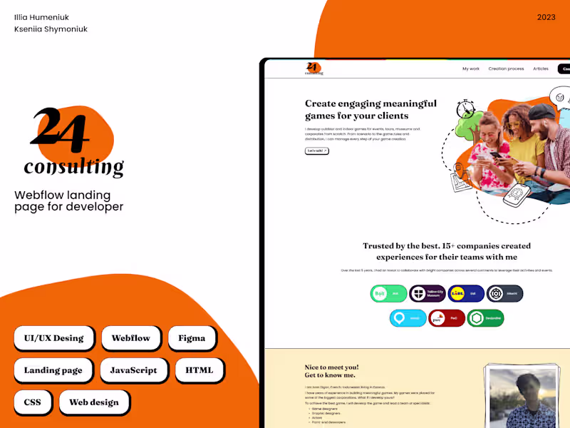 Cover image for Landing page for Game expert