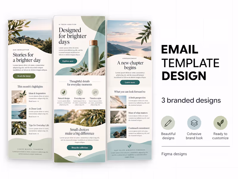 Cover image for Branded Email Design in Figma. 3 Emails