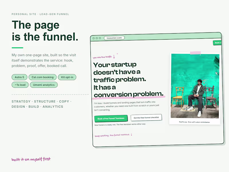 Cover image for issaumer.com - One-Page Lead Gen Funnel Site