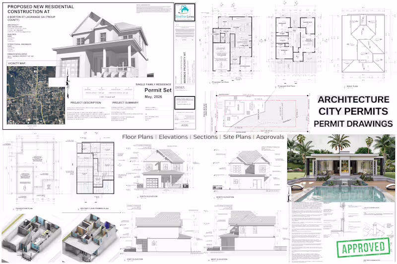 Cover image for Permit plans and drawings for custom homes and remodels in Revit