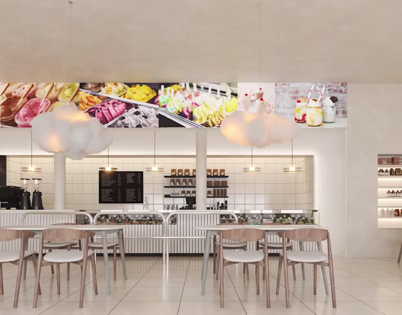 Cover image for Icecream Coffee Shop Interior design