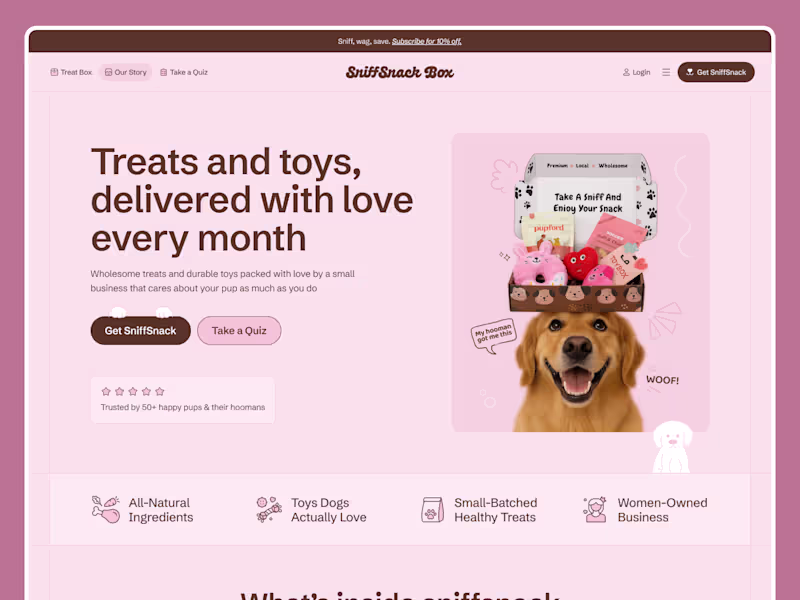 Cover image for SniffSnack Landing Page Design