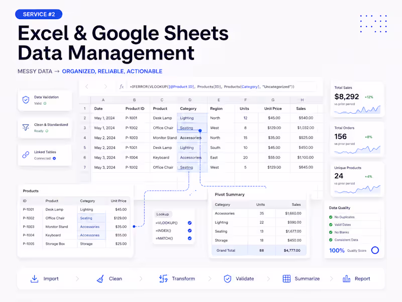 Cover image for Excel & Google Sheets Data Management