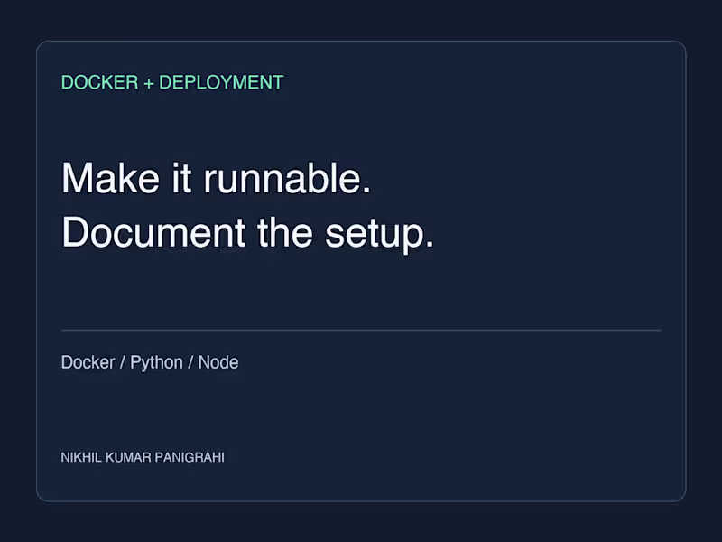 Cover image for Docker Setup & App Deployment