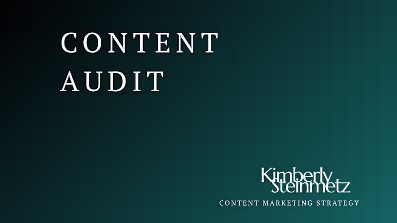 Cover image for Content Audit