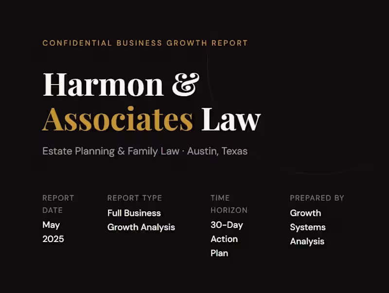 Cover image for Growth System for 3-Attorney Estate Planning Firm