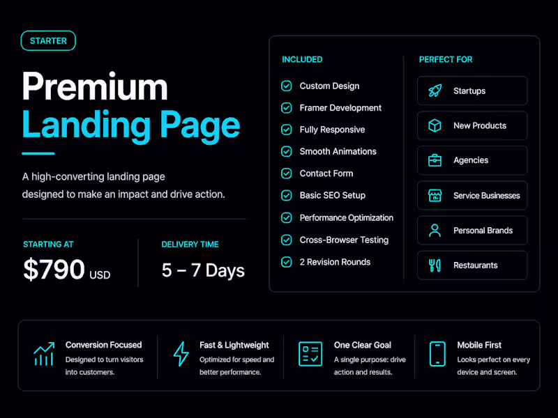 Cover image for Premium Framer Landing Page