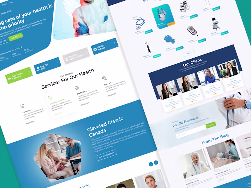 Cover image for I will design medical doctor hospital web responsive mobile app