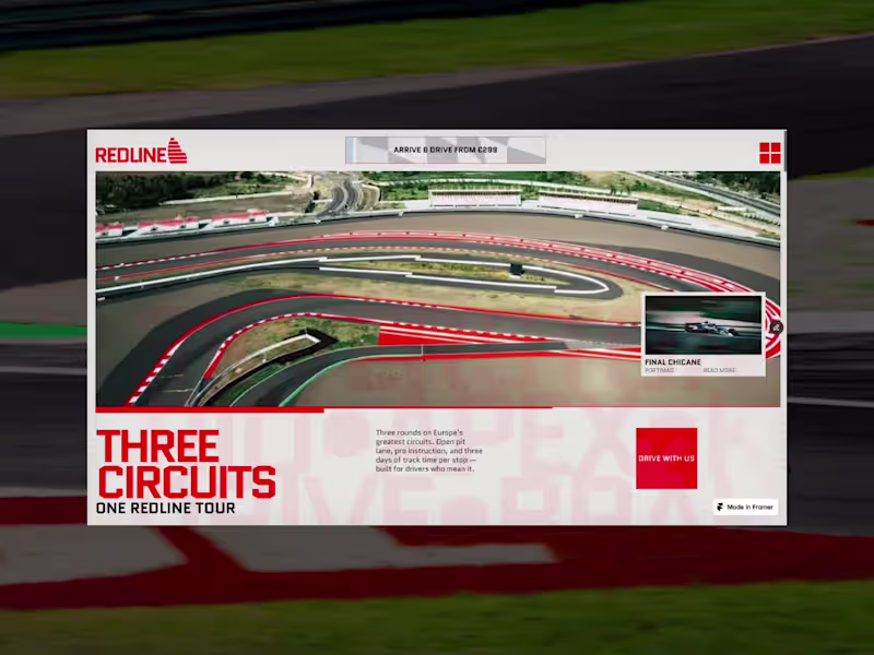 Cover image for REDLINE: CMS-First Framer Event Website Template
