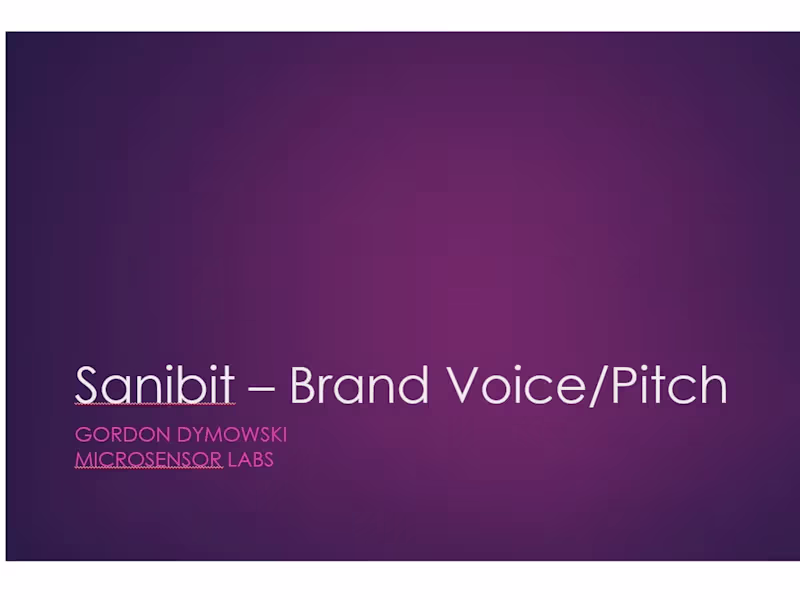 Cover image for Sanibit – Brand Voice & Elevator Pitch D01.pptx