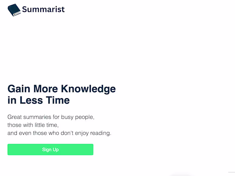 Cover image for Summarist E-Library Platform