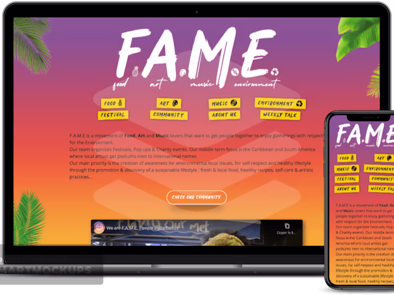 Cover image for F.A.M.E - #food #art #music & #environment