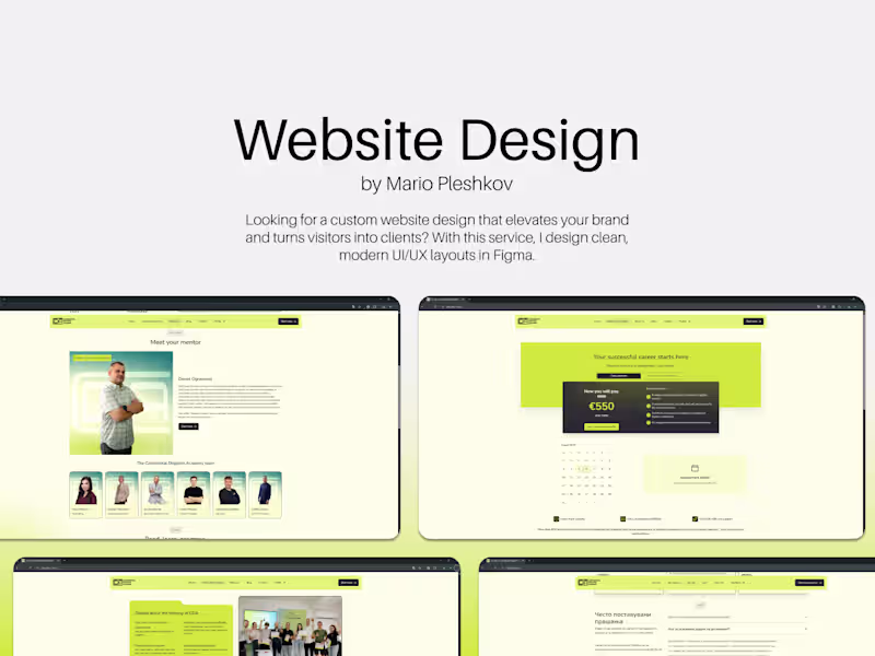 Cover image for Website Design (Figma UI/UX)