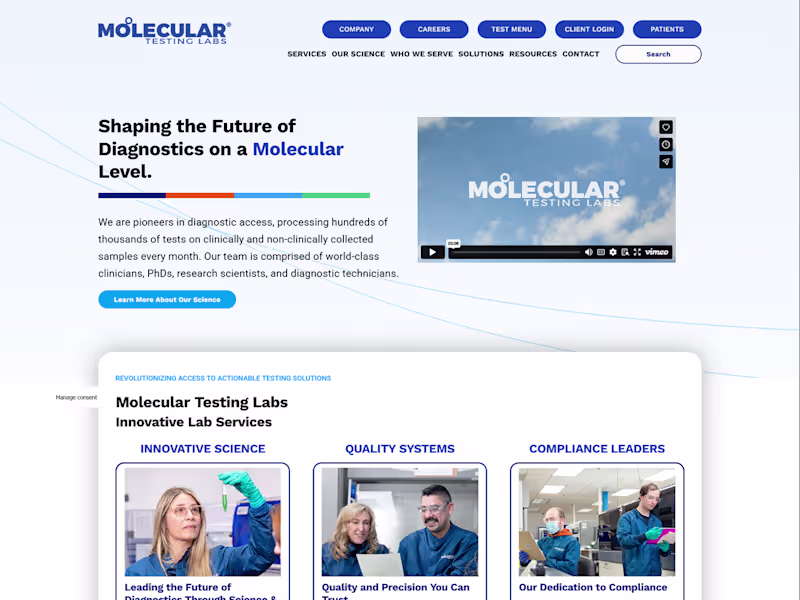 Cover image for Molecular Testing Labs Website Design, Development & Management