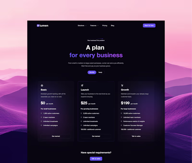 Cover image for Plan page exploration for Lumen