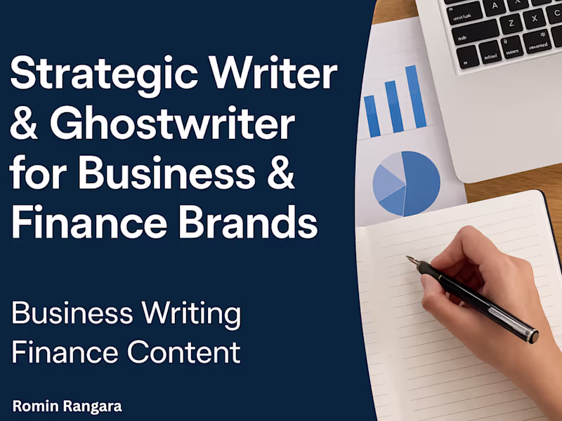 Cover image for Strategic Writer & Ghostwriter for Business & Finance Brands