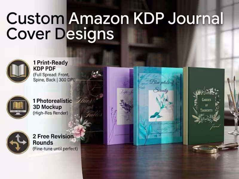 Cover image for Custom Amazon KDP Journal Cover Design