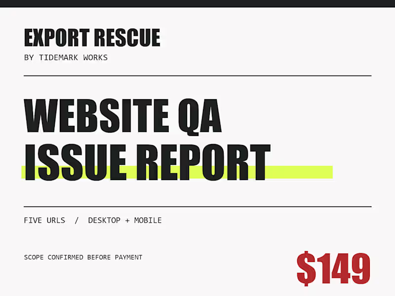 Cover image for Website QA review for five pages