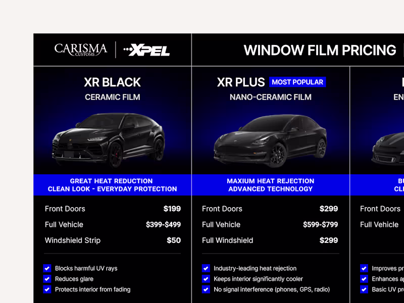Cover image for Custom Tint Spec Sheet & Brand Update for Premium Auto Spa