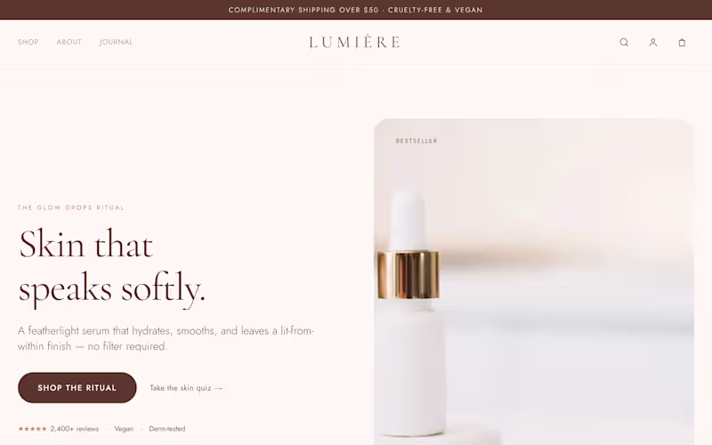 Cover image for A chic, conversion-focused beauty storefront.