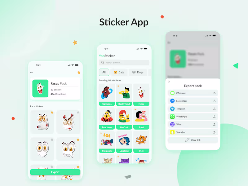 Cover image for A modern sticker app designed to help users discover, organi...