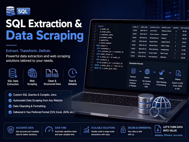 Cover image for SQL Data Extraction & Web Scraping