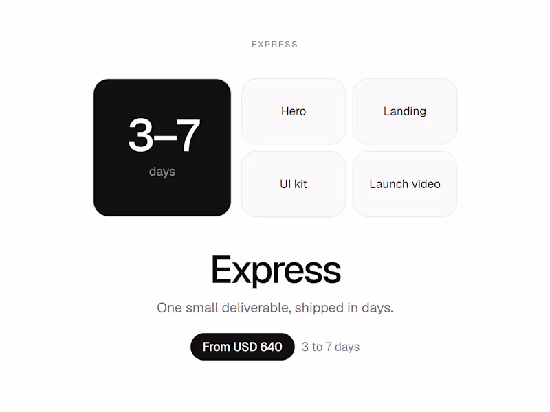 Cover image for Express: a hero, landing, UI kit or launch video in days