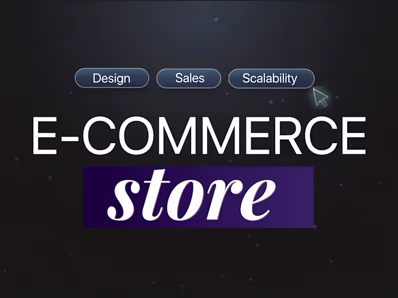 Cover image for E-COMMERCE STORE DESIGN & SETUP