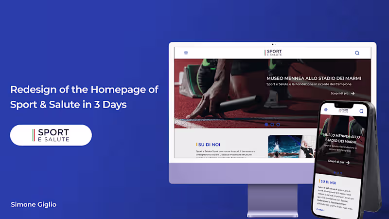 Cover image for Redesign Homepage Sport & Salute :: Behance