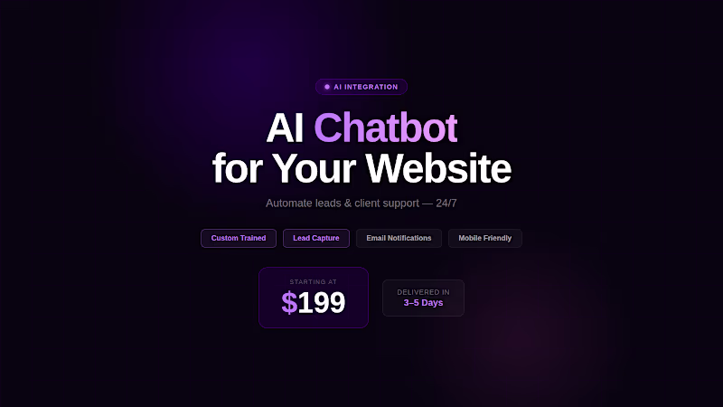 Cover image for AI Chatbot Integration for Your Website