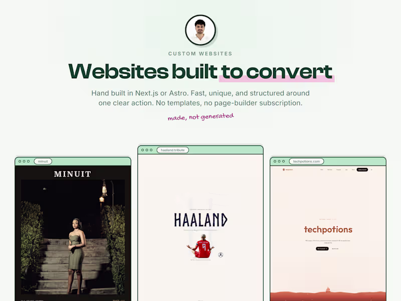Cover image for Custom Website Design & Development