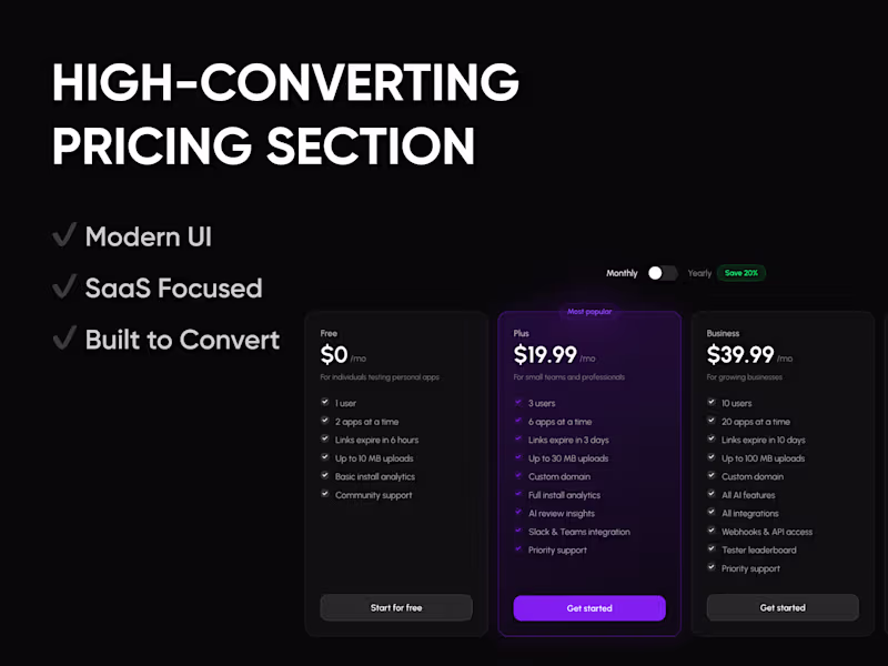 Cover image for A high-converting pricing section design for your website